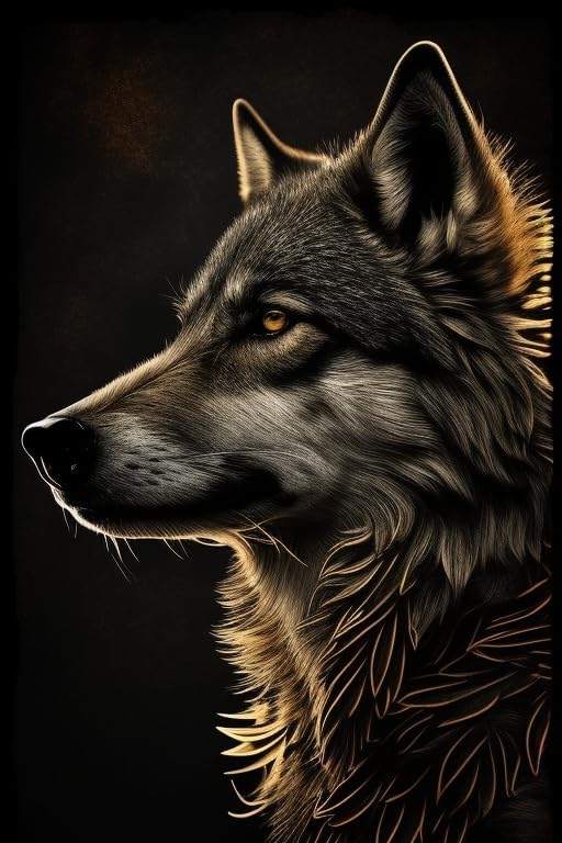 1000 Piece Adult Jigsaw Puzzle -Wolf Wooden Rounded Corner Color Jigsaw