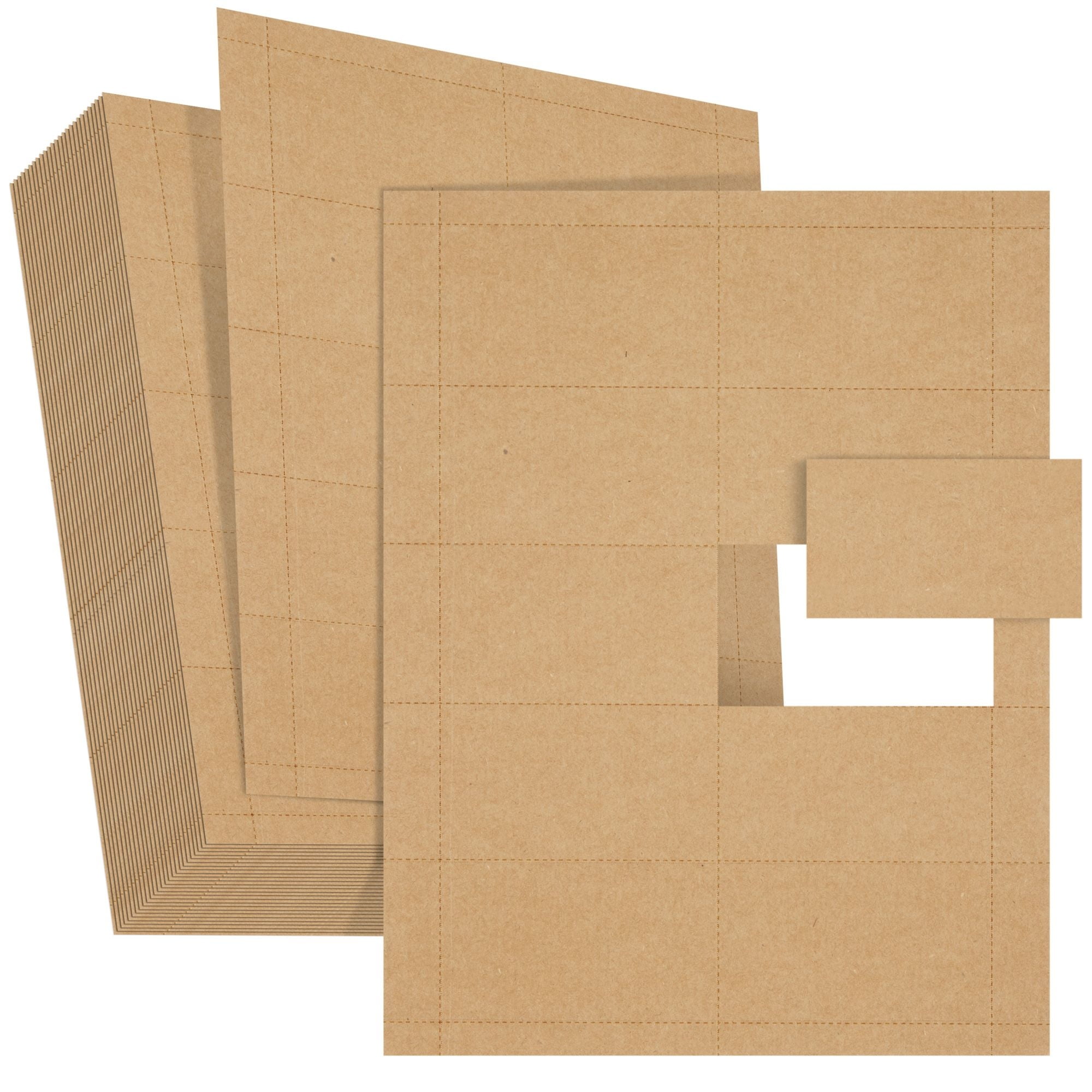 1000 Piece Blank Printable Business Cards 3.5 x 2, Kraft Paper Perforated  Cardstock for Inkjet and Laser Printers, 10 Cards Per Sheet (Brown) 