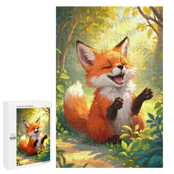 1000 Piece Cartoon Fox Puzzle – Puzzle for Fox Lovers, Fun and Relaxing Challenge for Animal Enthusiasts | Fox Art Puzzle | Woodland Animal Decor | 30" x 20"