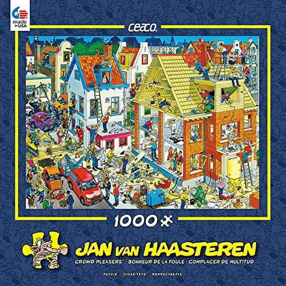 1000 Piece Ceaco Puzzle Jan Van Haasteren BUILDING SITE Crowd Pleasers