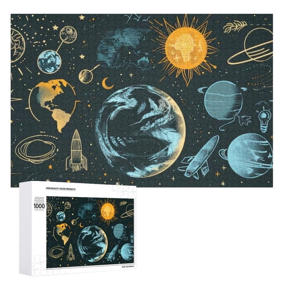 1000-Piece Challenging Puzzle - Cosmic Planet Design for Family Fun and Relaxation Time
