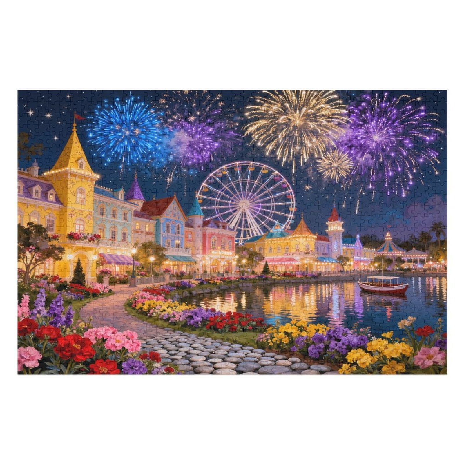 1000 Piece Christmas Fireworks Festival Jigsaw Puzzle for Adults ...