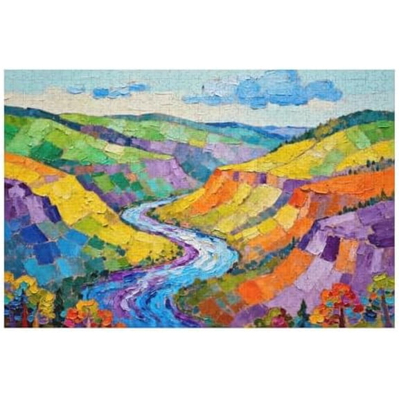 1000 Piece Colorful Landscape Nature Rainbow Mountain Puzzle for Adults – Impossible Jigsaw, Scenic Landscape Painting, Challenging for Adults