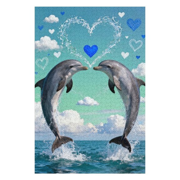 1000 Piece Dolphin Cares Jigsaw Puzzle for Adults - Challenging Interactive DIY Family Entertainment, Fun Gift & Art Home Decor