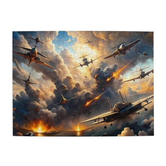 1000 Piece Dynamic Air Combat Jigsaw Puzzle For Adults – Challenging & Relaxing Brain Exercise, Vibrant Warplane Artwork, Great Home Decor, Ideal Gift