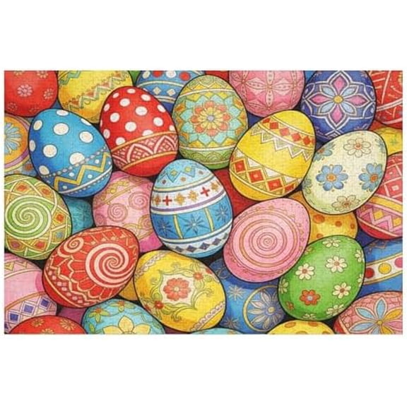 1000 Piece Easter Eggs Jigsaw Puzzle for Adults – Painted Easter Eggs & Vintage Easter Eggs Puzzle