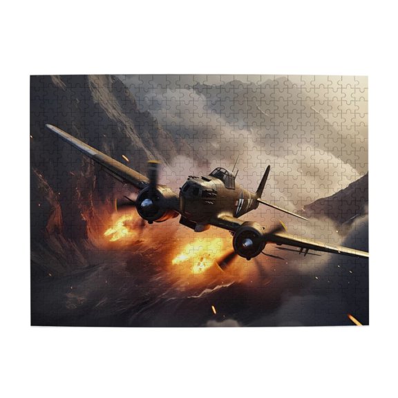 1000 Piece Fighter Plane Jigsaw Puzzle For Adults – Vibrant Epic Mountain Combat Scene, Challenging Brain Exercise, Relaxing Fun & Home Decor, Ideal Gift For Aviation Fans