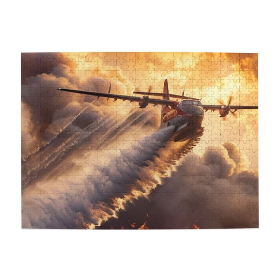 1000 Piece Firefighting Plane Jigsaw Puzzle For Adults – Vibrant Wildfire Rescue Artwork, Challenging & Relaxing Wooden Puzzle, Brain Exercise & Home Decor Gift Idea