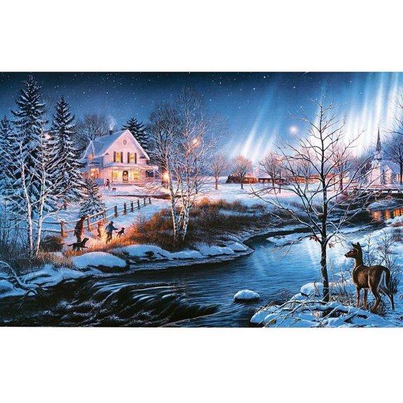 1000 Piece Glow in The Dark Puzzle – All is Bright– Winter Landscape