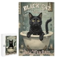 thumbnail image 1 of 1000 Piece Jigsaw Puzzle 20" x 30" Finished Size Black Cat Wash Your Paws Jigsaw Puzzles for Adults Educational Games Colorful Puzzles for Home Decoration, 1 of 8