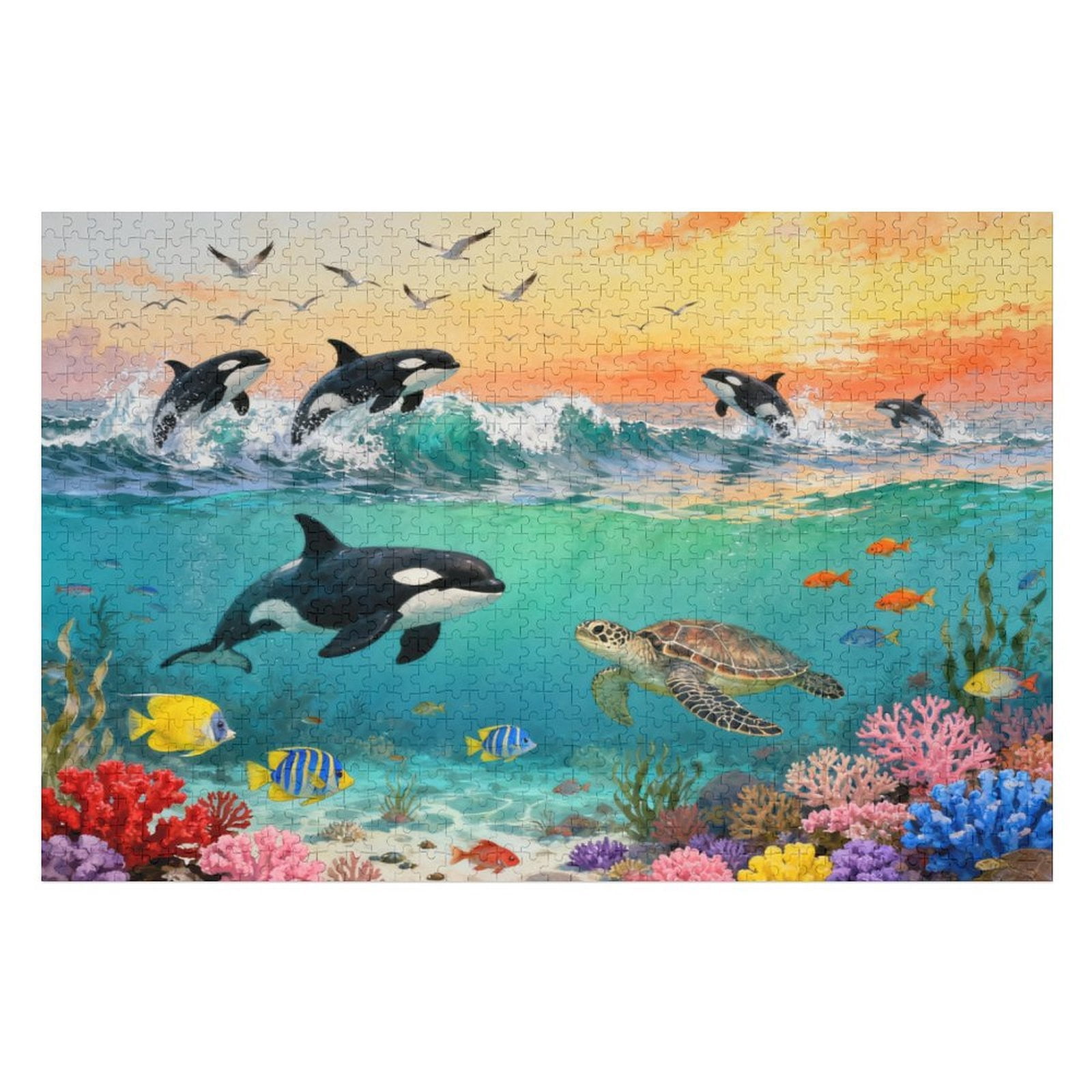 1000 Piece Jigsaw Puzzle for Adults Killer Whales Orca Ocean Scene ...