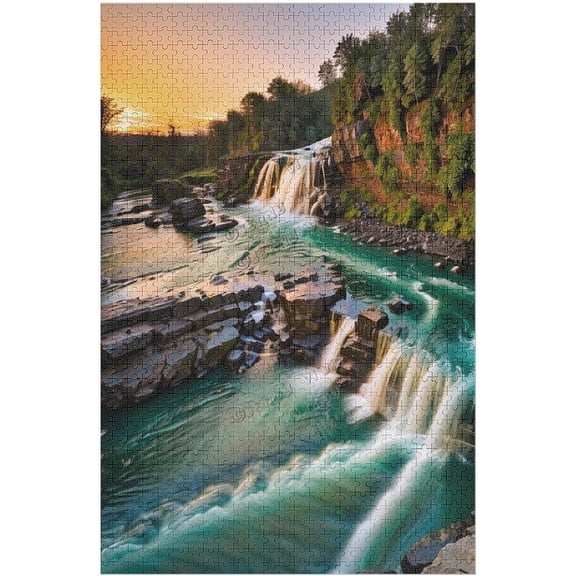 1000 Piece Jigsaw Puzzle for Adults - Mountains Waterfall Water Flow Creek Stream Landscape - Relaxing Puzzle with Unique Precision Fit Pieces - Finished Size 30.7" x 20.8"