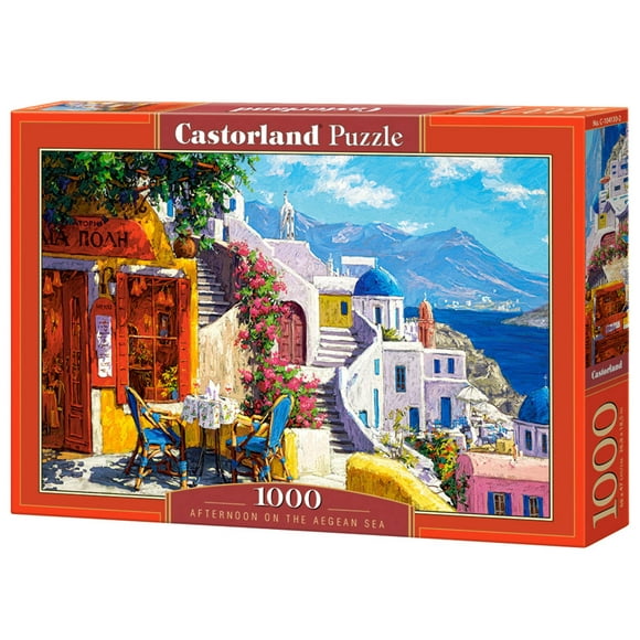 1000 Piece Jigsaw Puzzle, Afternoon on the Aegean Sea, Santorini, Greece, Summer holiday, Adult Puzzle, Castorland C-104130-2