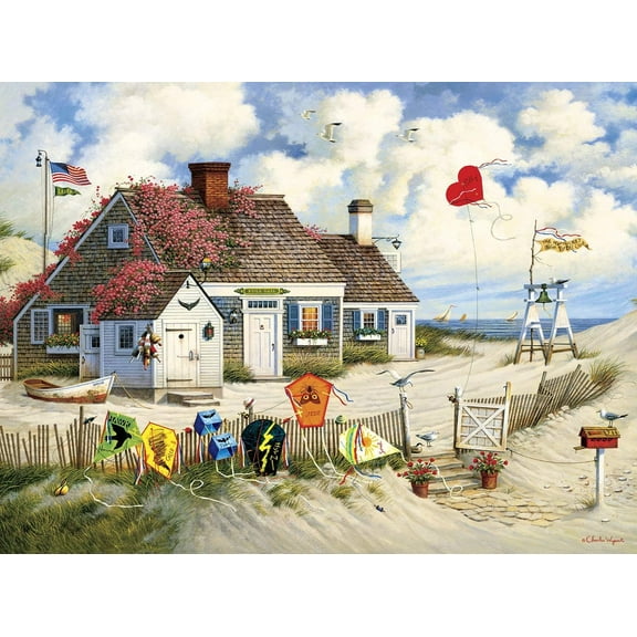 1000 Piece Jigsaw Puzzle - Charles Wysocki - Root Beer Break At the Butterfield's - 1000 Piece Jigsaw Puzzle , White