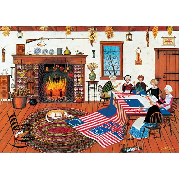 1000 Piece Jigsaw Puzzle - Charles Wysocki - The Quiltmakers - 1000 Piece Jigsaw Puzzle
