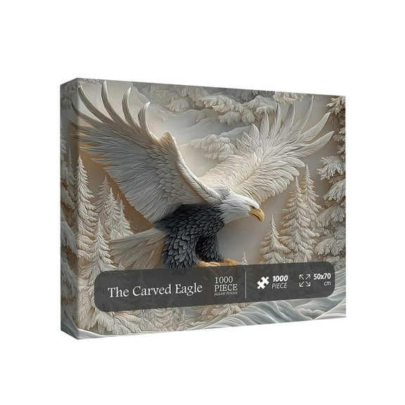 1000-Piece Jigsaw Puzzle Featuring Sculpted Eagle Artwork With Carved Details, Suitable For S And Families As A Challenging Puzzle Game