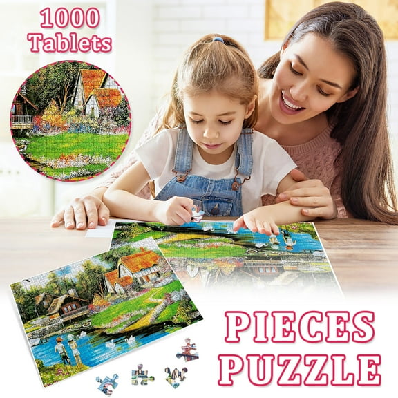 1000 Piece Jigsaw Puzzle Fun for Adults Relaxing Activities - Challenging Puzzle Perfect for Game Nights - Evening, Family, Friend Group, Own Jigsaw Puzzles - Great Gift - 30 x 20in- 0.75mm Thickness