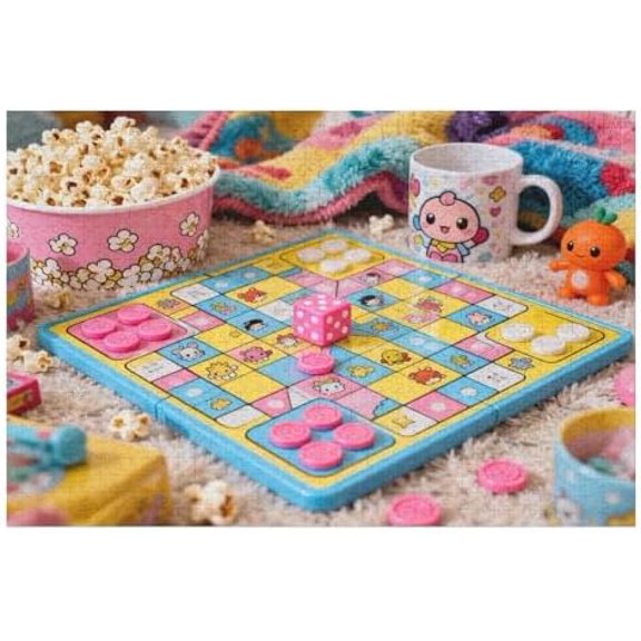 1000 Piece Jigsaw Puzzle for Adults Colorful Board Game Scene, Multicolor Puzzle, Fun Family Game, 30x20 in