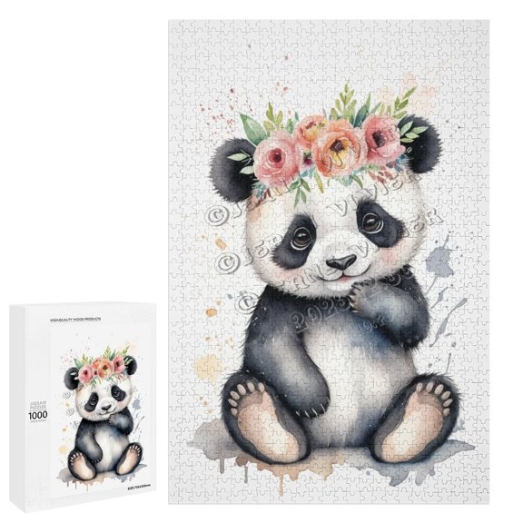 1000 Piece Jigsaw Puzzle for Adults - Wood Puzzles - Cute Panda Theme - Perfect for Relaxation and Fun