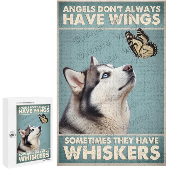 1000 Piece Jigsaw Puzzle for Adults - Wood Puzzles - Husky Dog - Adorable Corgi Dog - Engaging and Fun for All Ages,Customized