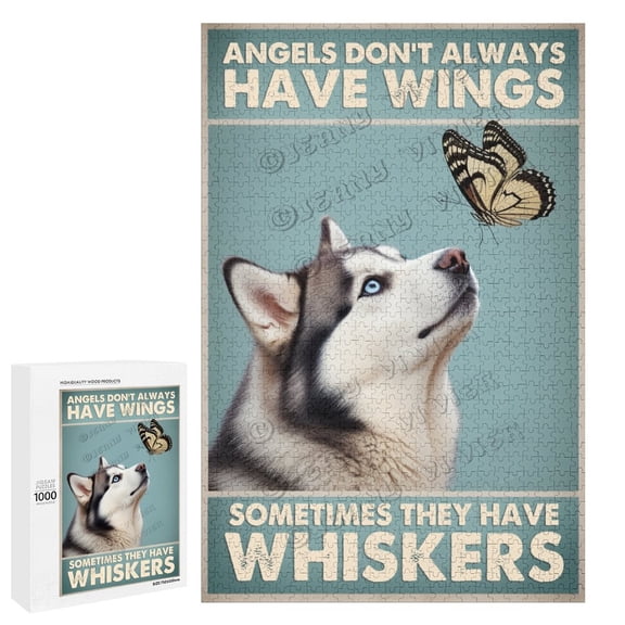 1000 Piece Jigsaw Puzzle for Adults - Wood Puzzles - Husky Dog - Adorable Corgi Dog - Engaging and Fun for All Ages