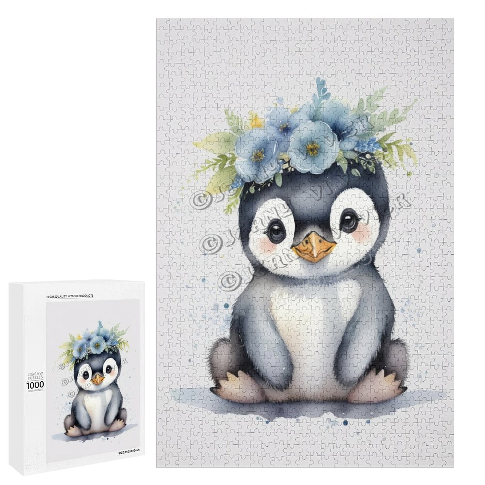 1000 Piece Jigsaw Puzzle for Adults - Wood Puzzles - Penguin Artwork ...