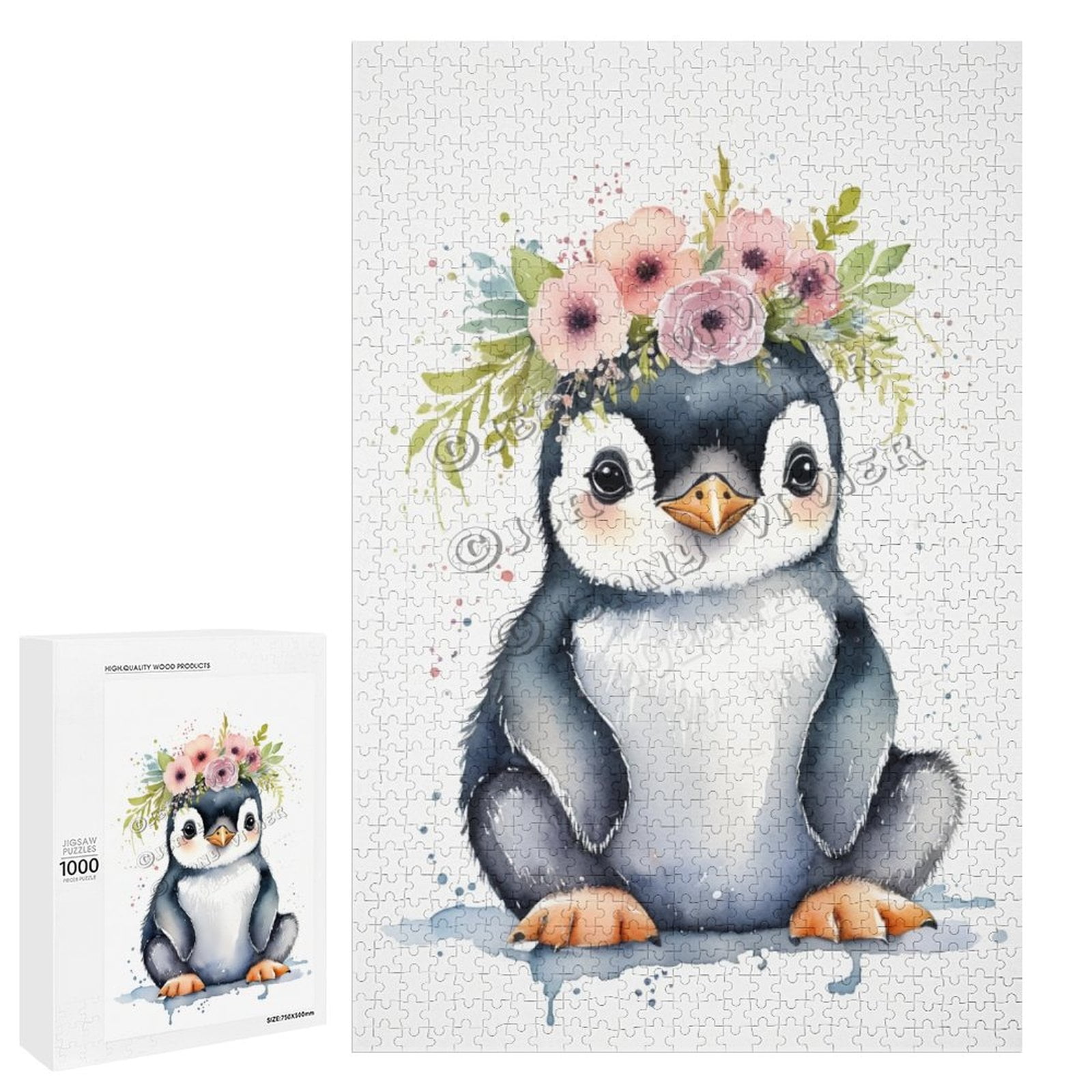 1000 Piece Jigsaw Puzzle for Adults - Wood Puzzles - Penguin - Fun ...