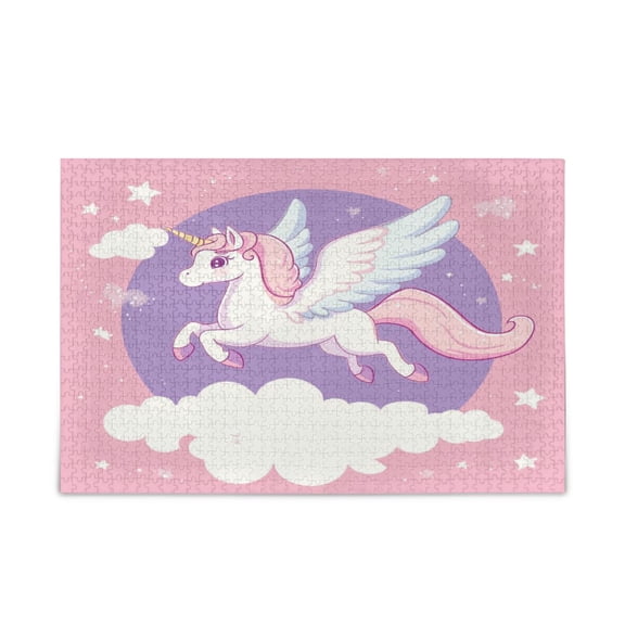 1000-Piece Jigsaw Puzzle for Brain Teasing Fun & Perfect Wall Art for Adults Ages 15+ Flying Unicorn with Wings