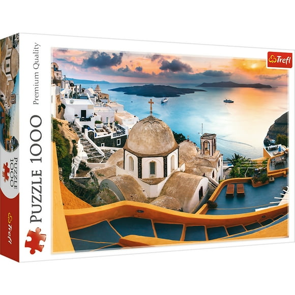 1000 Piece Jigsaw Puzzles, Fairytale Santorini, Puzzle of Greece, Island Paradise and Ocean Scene, Adult Puzzles, Trefl 10445