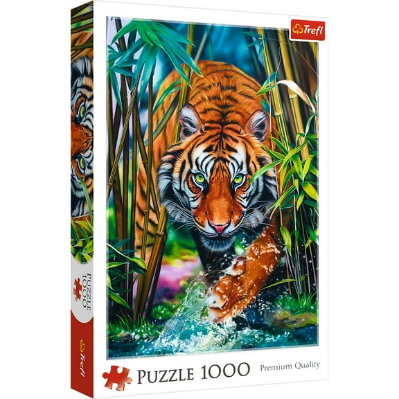 1000 Piece Jigsaw Puzzles, Grasping Tiger, Jungle Cats, Wild Animals, Adult Puzzles, Trefl 10528