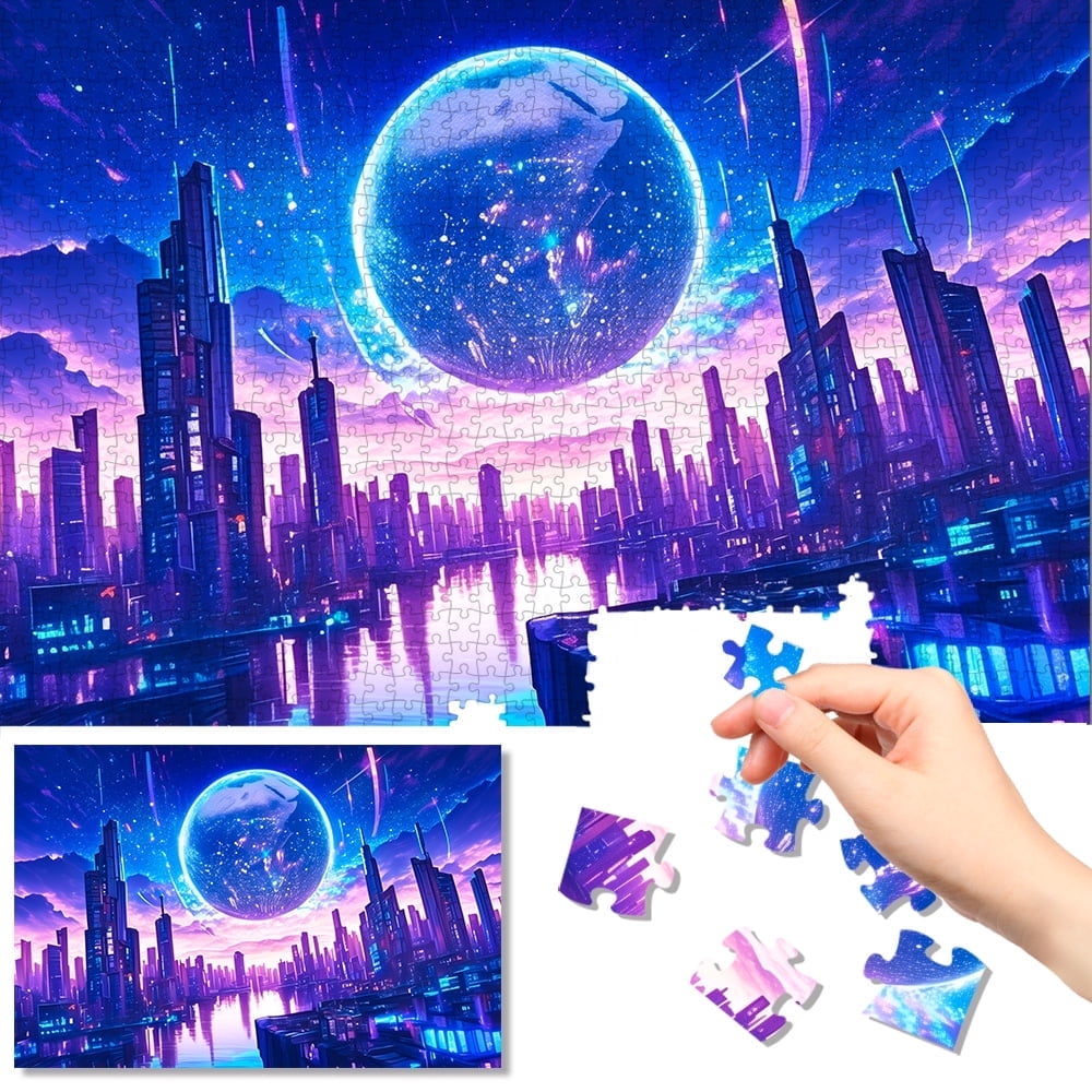 1000 Piece Jigsaw Puzzles for Adults - Challenging Landscape Art with Anti-Gloss Finish, Stress Relief Mindfulness Game & Family Party Gift ZPT003
