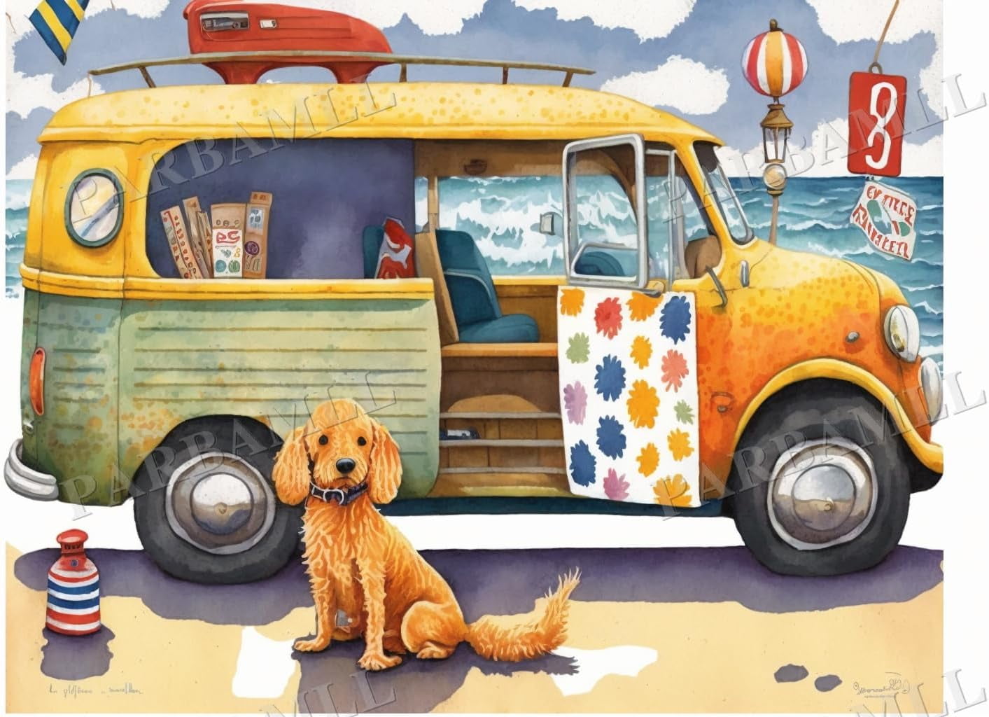 1000 Piece Jigsaw Puzzles for Adults, Seaside Cartoon Scene Puzzles