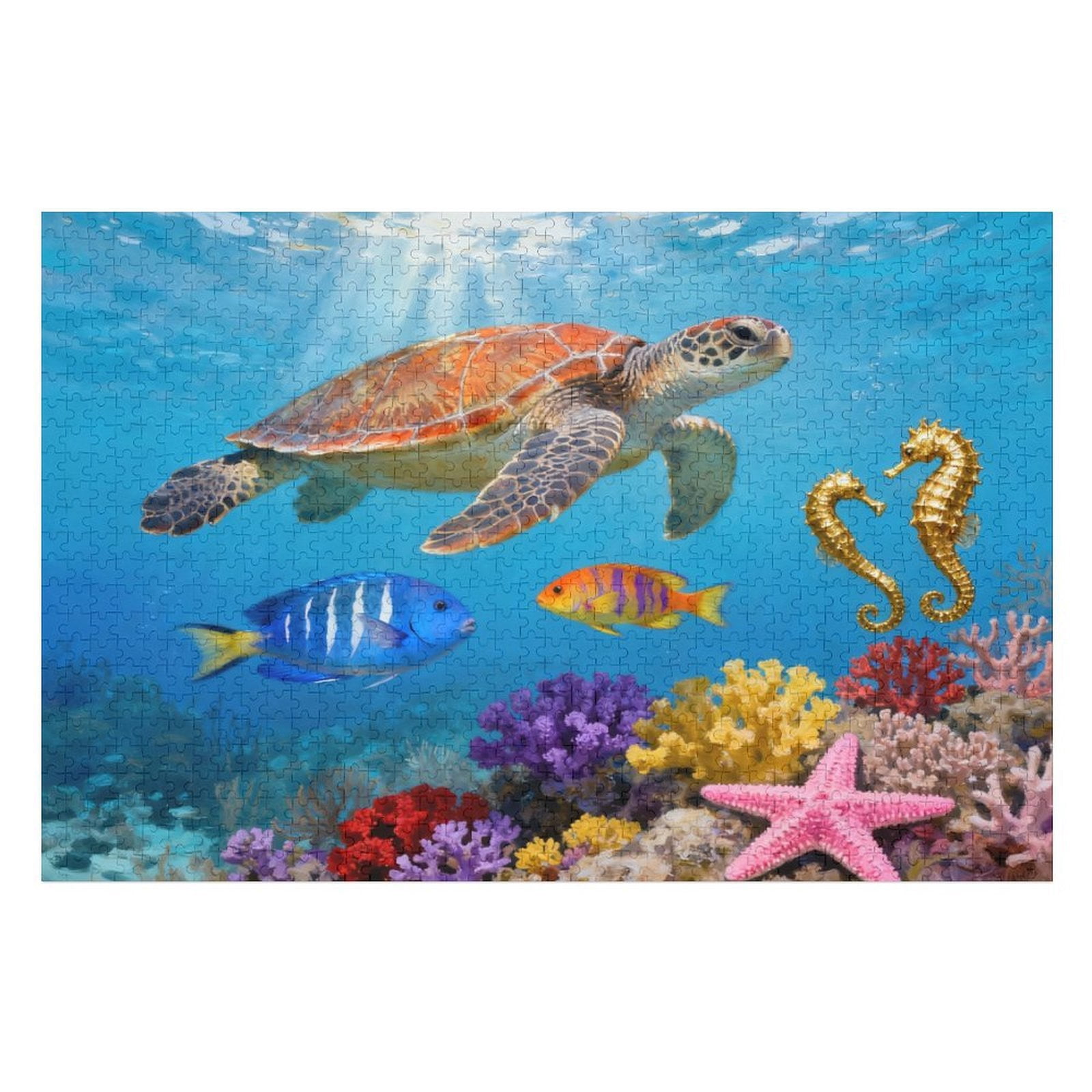 1000 Piece Large Piece Aquamarine Puzzle for Seniors – Easy & Colorful