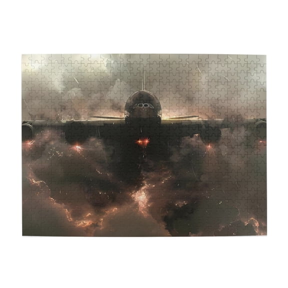 1000 Piece Majestic Airplane Jigsaw Puzzle For Adults Challenging & Relaxing Stormy Flight Art, Brain Exercise, Stress Relief Wooden Game, Ideal Gift Idea