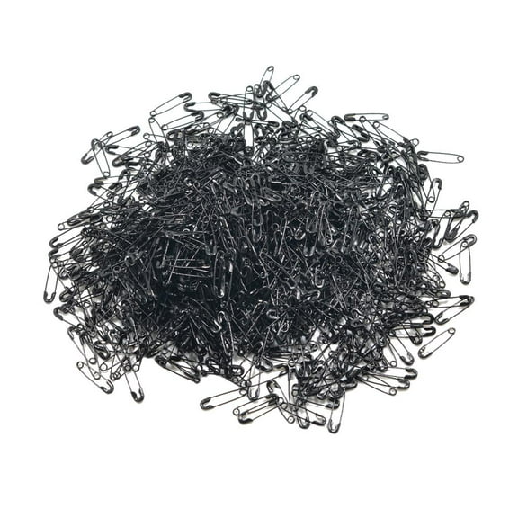 1000 Piece Metal Safety Pins Sewing Jewelry Making Accessories Label Garment Tags Fasteners Charms Pins Clips Black 19mm