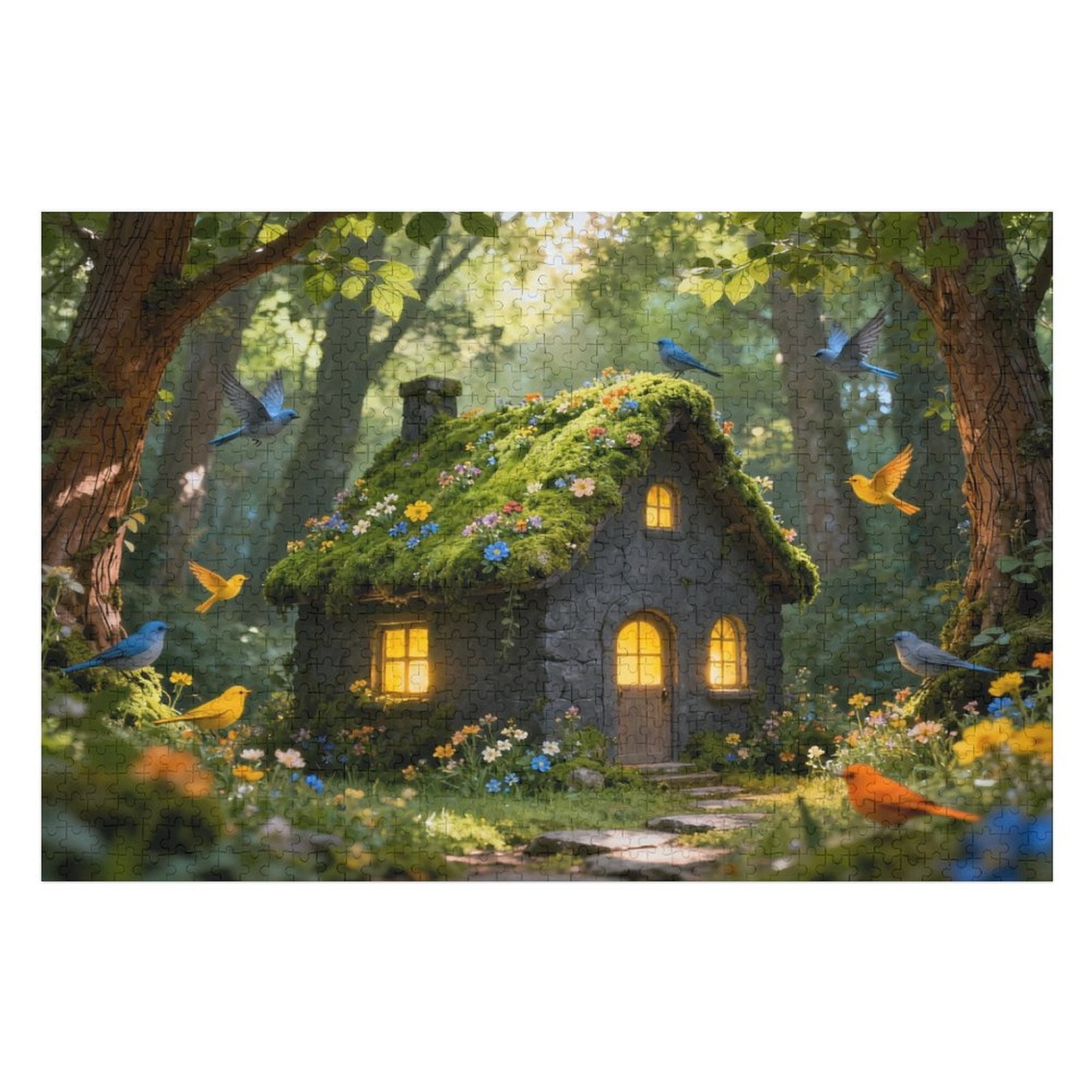 1000 Piece Orest Cottage Fairy Tale Forest Scene Puzzle for Adults ...