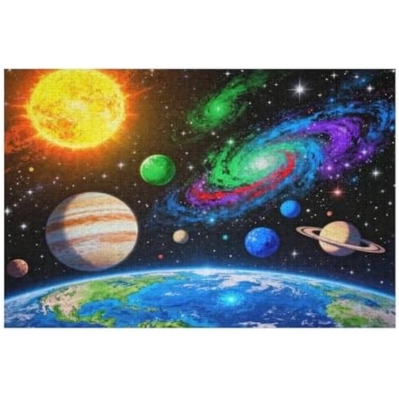 1000 Piece Outer Space Galaxy Planets Puzzle for Adults, 30"x20" – Educational Holiday Challenge Game