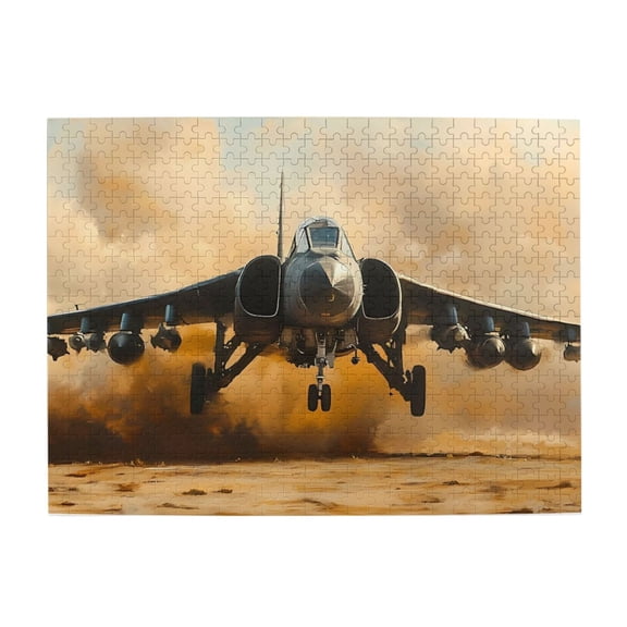 1000 Piece Powerful Fighter Jet Jigsaw Puzzle For Adults – Captivating Desert Takeoff Artwork, Challenging Wooden Brain Exercise, Relaxing Stress Relief & Home Decor Gift