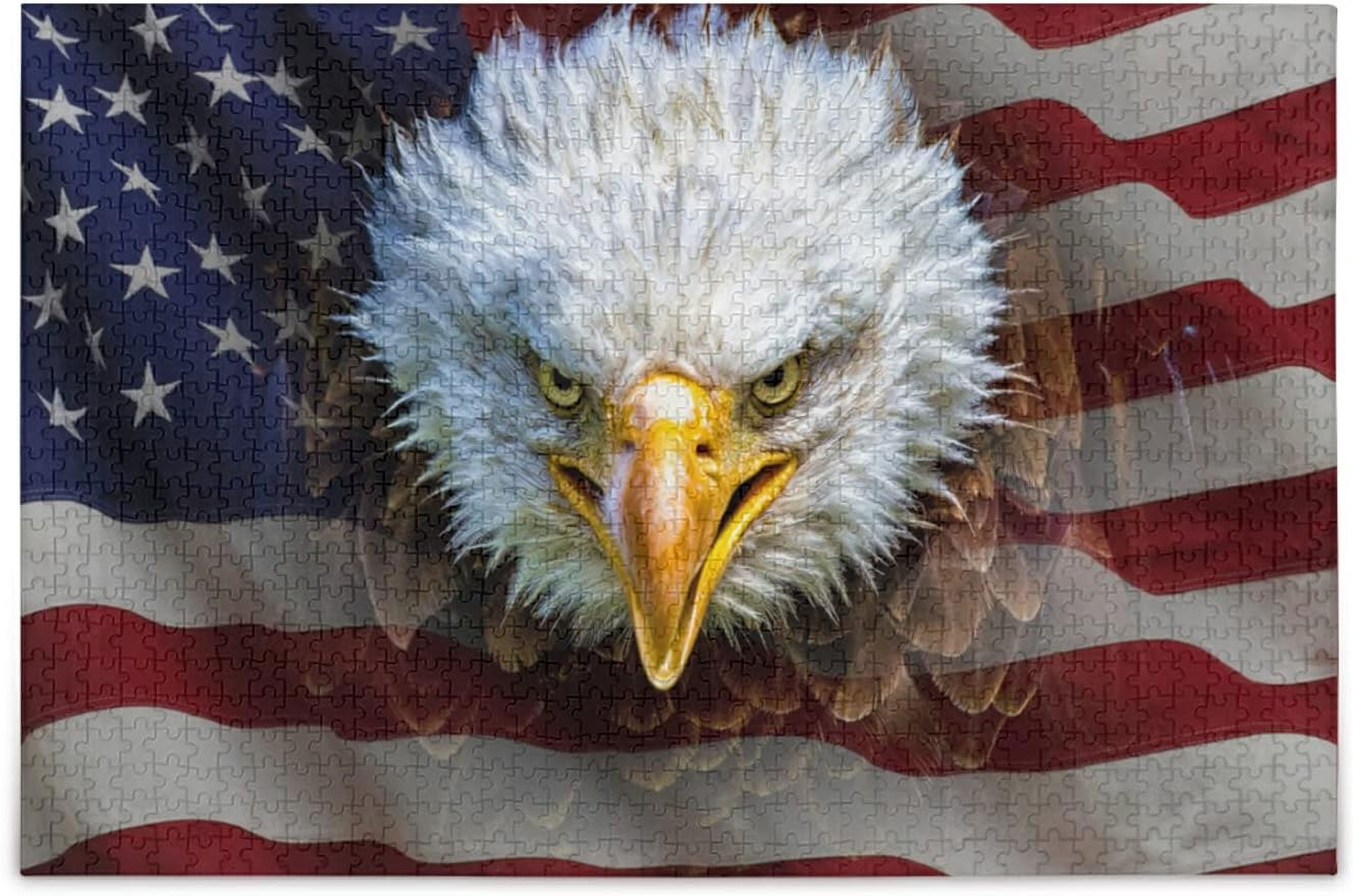 1000 piece puzzle for adults - american flag bald eagle - 1000 piece jigsaw  puzzle pieces fit together perfectly, 29.5x19.7in, die-cut puzzle pieces  are easy to handle - walmart.com