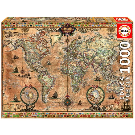1000 Piece Puzzle - Antique World Map