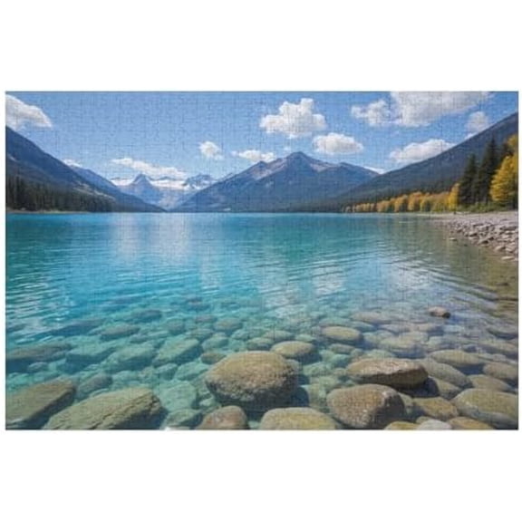 1000 Piece Puzzle for Adults, Glacier Park Landscape Puzzle, Fun Birthday and Family Game, Challenging 1000 Piece Jigsaw, 30x20 in