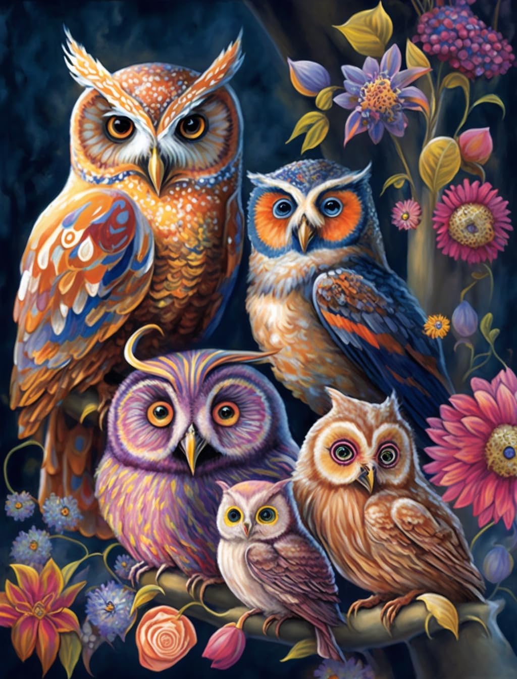 1000 Piece Puzzles for Adults, Colorful Owl Family Safe Wooden DIY