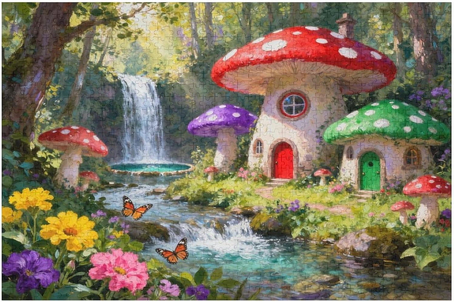 1000 Piece Puzzles for Adults Jigsaw Puzzle Mushrooms Forest Puzzle for ...