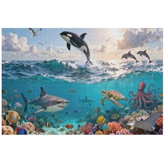 1000 Piece Puzzles for Adults Ocean World 30 X 20 Inch 1000 Piece Jigsaw Puzzles for Adults Puzzles 1000 Pieces for Adults Holiday Educational Challenge Kit
