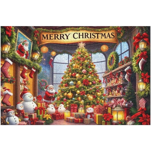 1000 Piece Puzzles for Adults Green Christmas 30 X 20 Inch 1000 Pcs Jigsaw Puzzles for Adults Christmas Puzzle 1000 Pieces for Adult
