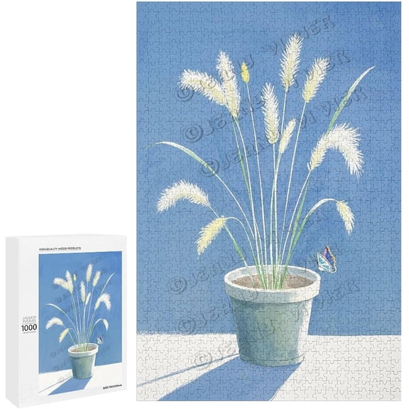 1000 Piece Reed Grass Puzzle, Relaxing Nature Puzzle for Adults, Finished Size 20" x 30"