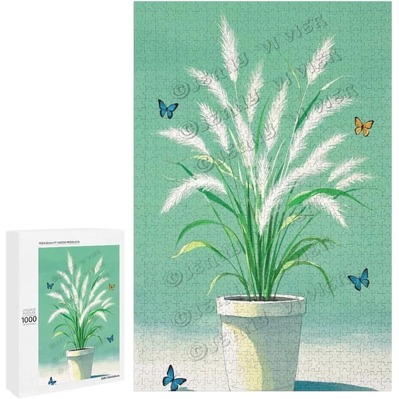 1000 Piece Reed Grass Wooden Puzzle, Challenging Nature Puzzle for Adults, Finished Size 20" x 30"