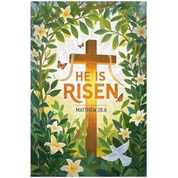 1000 Piece He is Risen Matthew Puzzle for Adults – Fun Brain Challenge, Mind Exercise, Cozy Family Night and Holiday Activity, Relaxing Evening DIY Craft and Home Decor