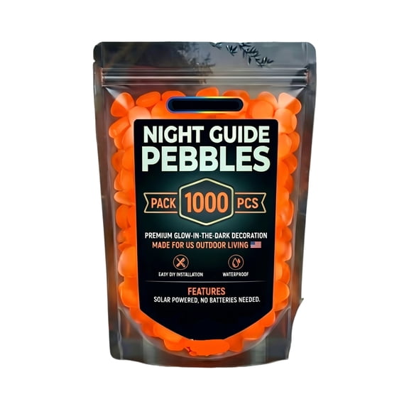 1000-Piece Stepping Stone Kit Glow in the Dark Garden Pebbles for Outdoor Path, Yard, Lawn, Pond, and Decorative Landscaping