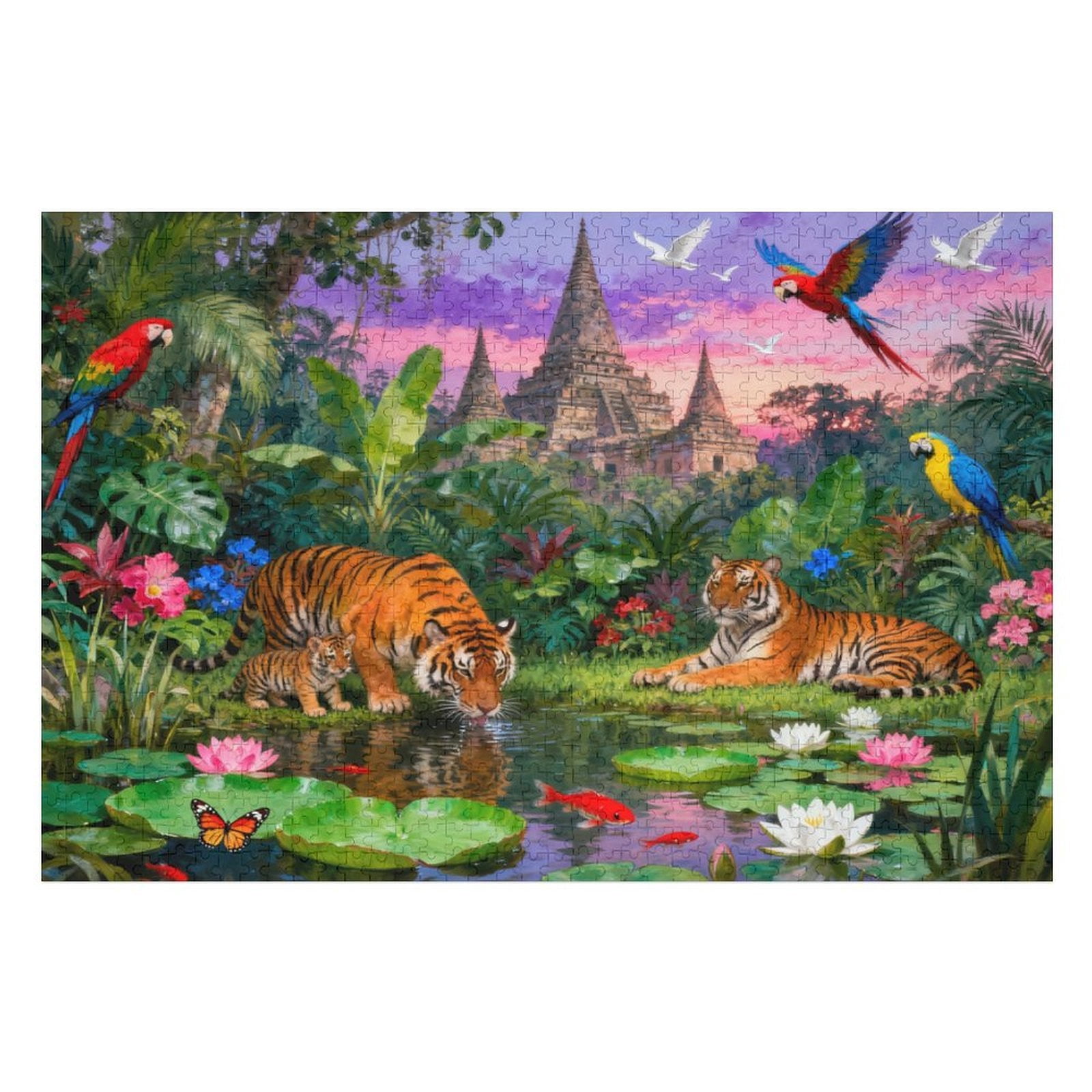 1000 Piece Tiger Forest Wildlife Jigsaw Puzzle for Adults, Majestic ...
